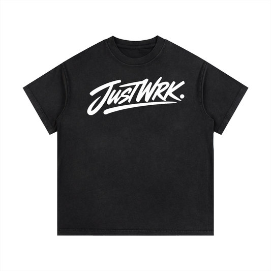 JustWrk Logo Tee - Vintage Wash Cotton T-Shirt